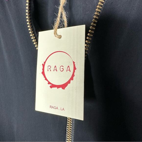 RAGA Black Embroidered Zip Jacket NWT in Size Small - Picture 5 of 6